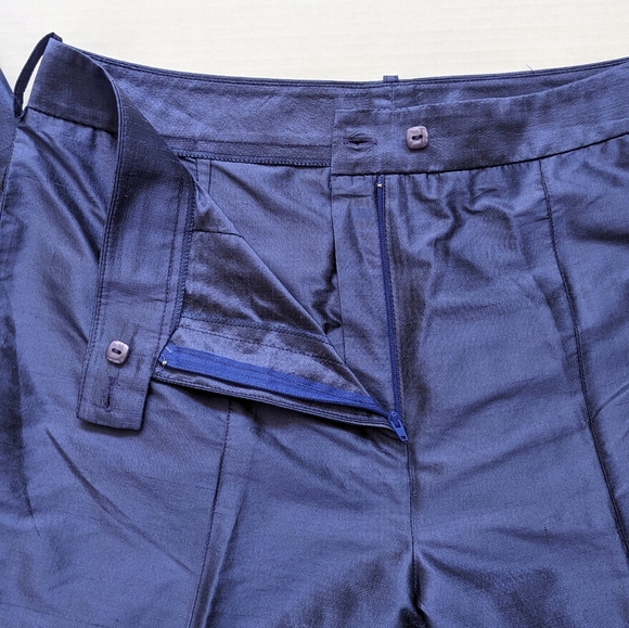 Vintage 100% Silk Iridescent Trouser Pants - Picture 8 of 13